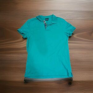 Jared Lang Polo Shirt Adult Men's Medium Teal/Floral Cotton
